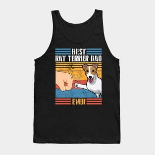 Rat Terrier Dog And Daddy Hand To Hand Best Rat Terrier Dad Ever Dog Father Parent July 4th Day Tank Top